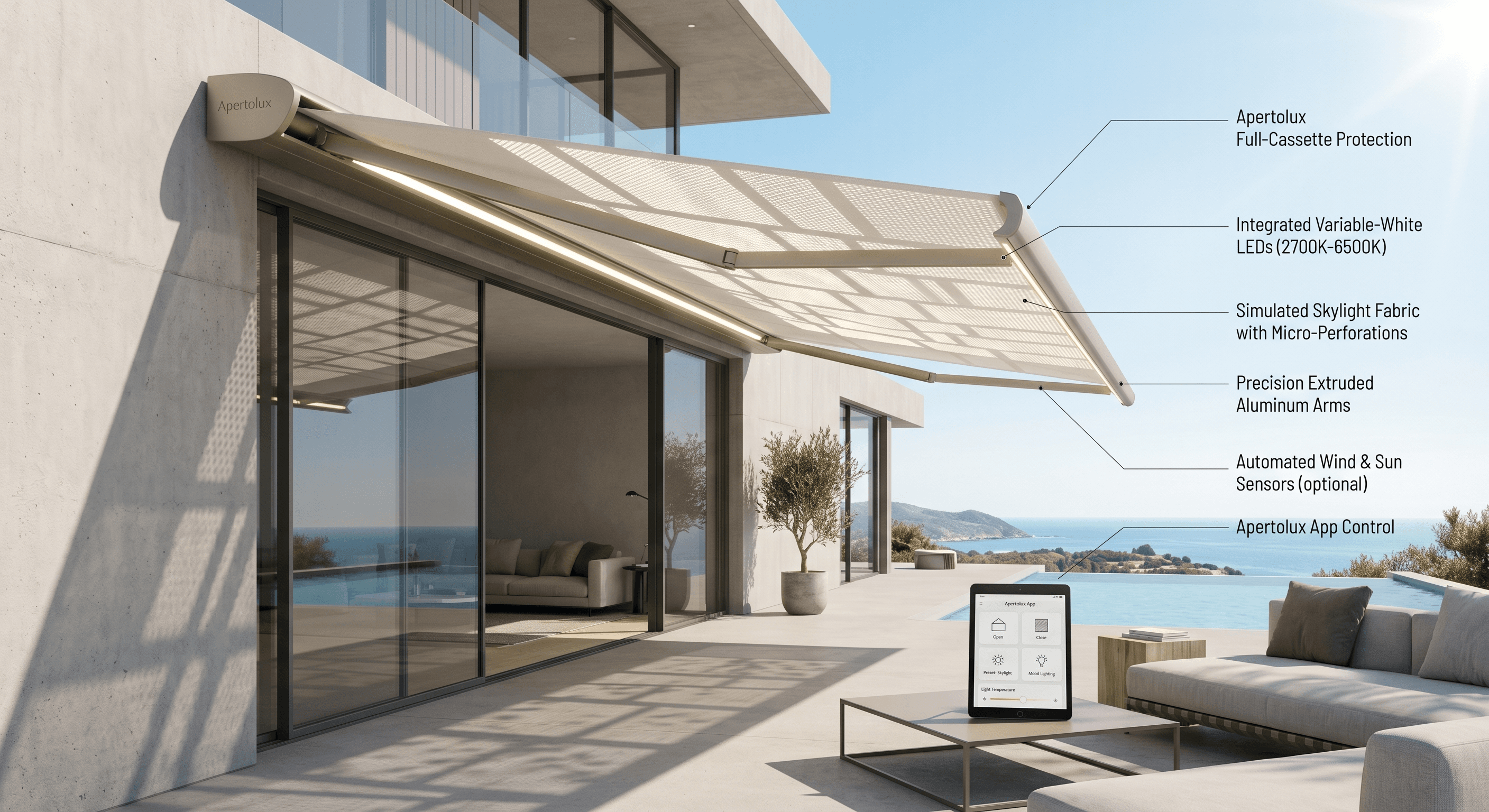 Apertolux Full Cassette Retractable Awnings
